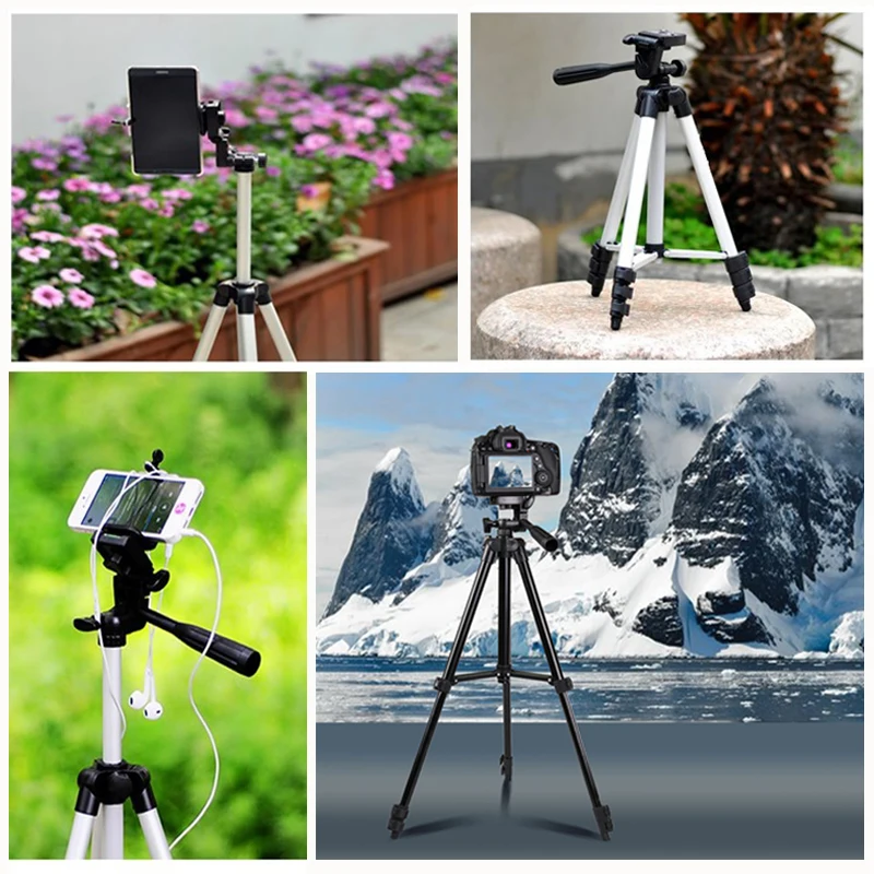 NA-3120 Tripod Telepon Berdiri 40 Inci Fotografi Universal Untuk Gopro iPhone Samsung Xiaomi Huawei Telepon Aluminium Travel Tripode Par