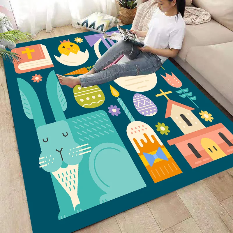 

Rabbit/Chicken Carpets Soft Flannel 3D Printed Rugs Mat Rugs Anti-slip Large Rug Carpet Home Decoration Style-2