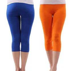 Leggings d'été pour femmes, pantalons courts FJFor Lady, grande taille élastique, 7XL, doux, documents bonbons