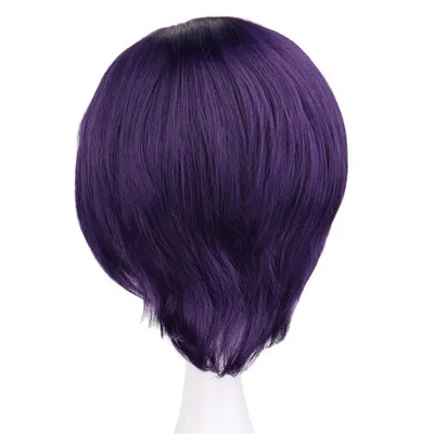 Takasugi Shinsuke Noragami Yato Anime Styled Black Purple Short Synthetic Hair Cosplay Costume Wig + Wig Cap