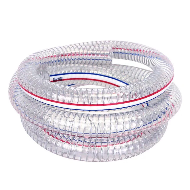 PVC Transparent Steel Wire Hose High Temperature Resistant Antifreeze Pipe16/19/25/32/38/40/45mm Plastic Water Pipe