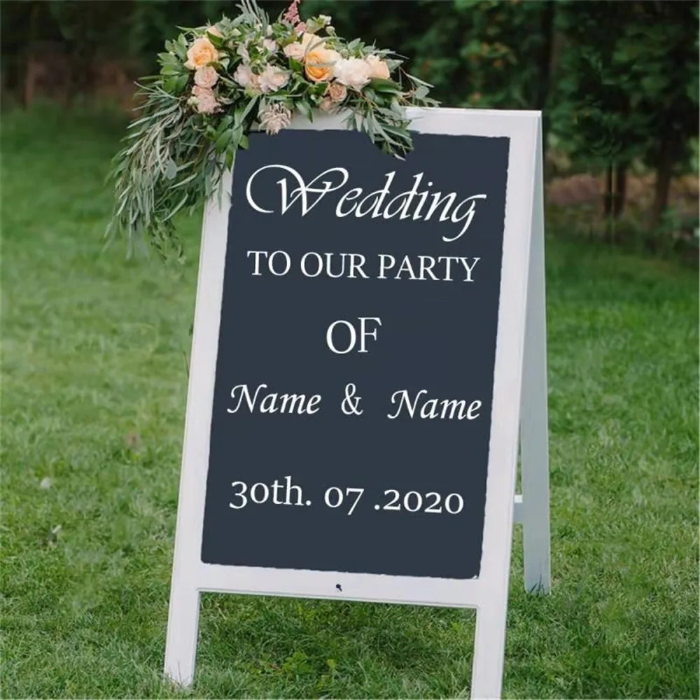 Wedding Decor Decoration Welcome Sign Personalized Wedding Stickers Mural Vinyl Custom Decal Painted for Wedding Display