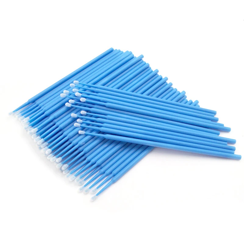 MEISHENJIE 100 Pcs Micro Brushes Cotton Swab Eyelashes Extension Tool Disposable Cleaning Brushes Applicator Sticks Makeup Tools