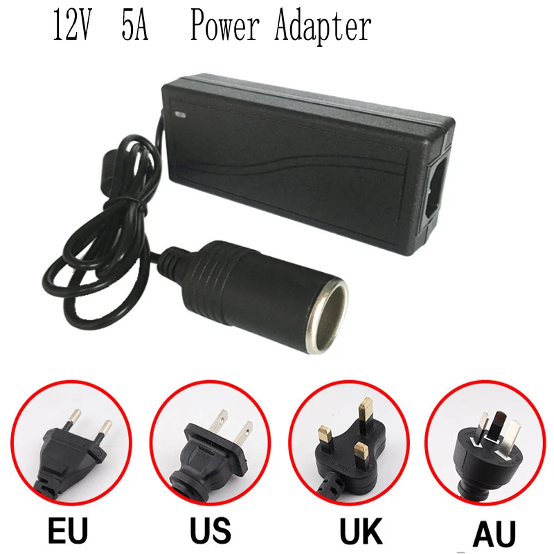 

Car Inverter AC 110V 220V to DC 12V 5A Socket 60W Power Adapter Cigar Lighter Converter for Car Air Pump Vacuum Cleaner