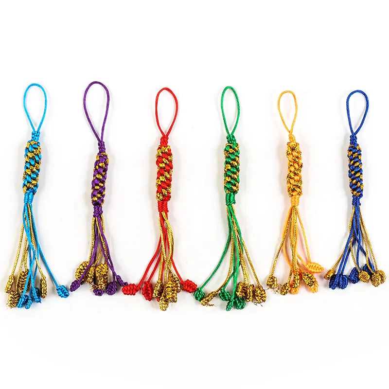 Tibetan Buddhist Supplies Hand-Woven Colorful Car Ornaments Pineapple Diamond Knot Pendant