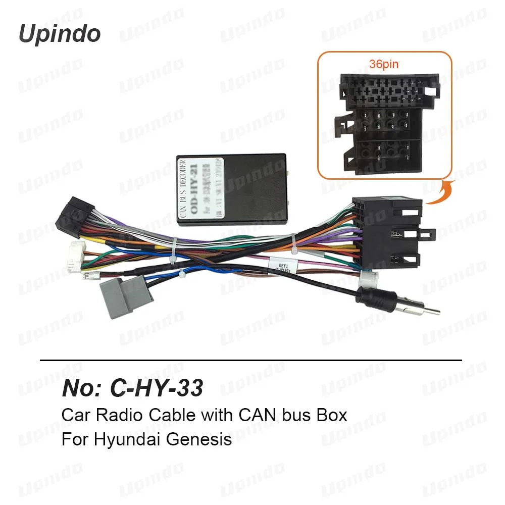 Car Radio Cable CAN-Bus Box Adapter for Hyundai Genesis 2008~2013 Wiring Harness Media Player Power Connector Socket