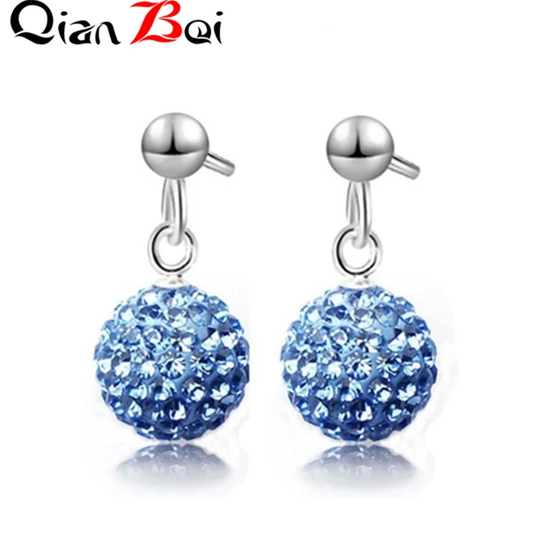 QianBei New Arrival Fashion Crystal Ball Earrings High Quality Earrings For Woman Party Wedding Jewelry Female