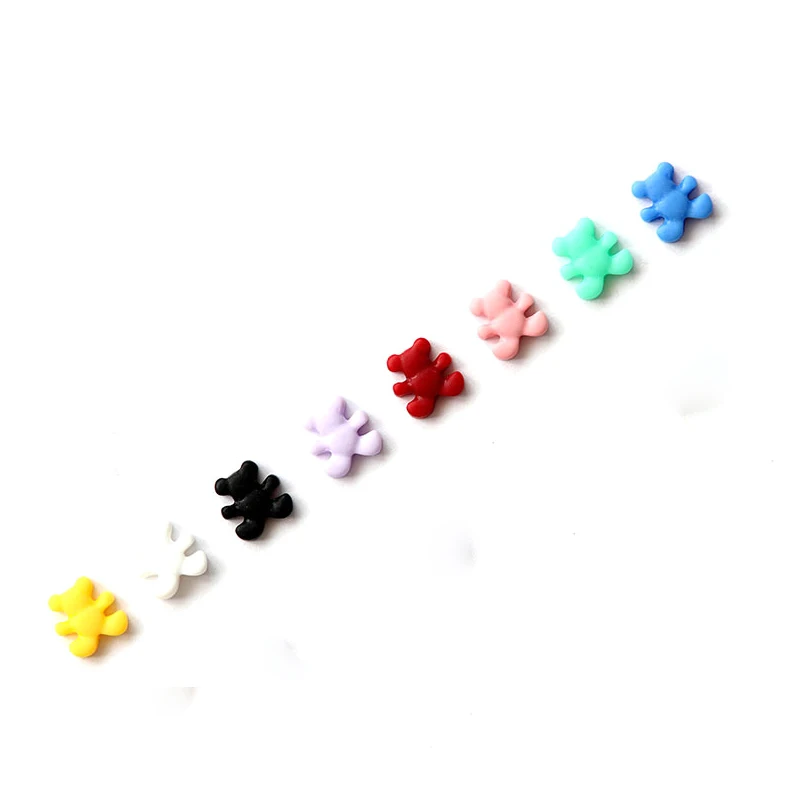 New Resin Little Bear Nail Art Accessories Flat Thin Color Cute Cartoon Bear Fingernail DIY Decoration 30/100pcs