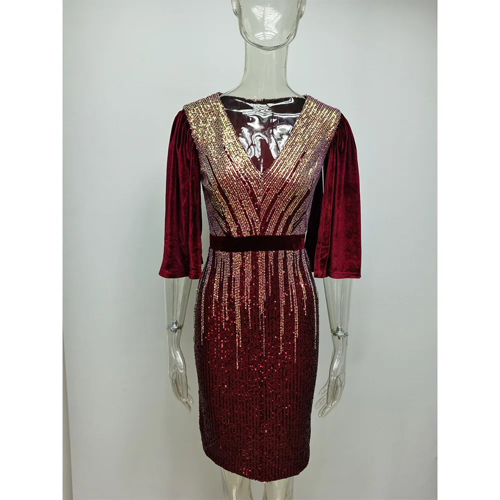 Seksowna sukienka w stylu vintage z cekinami letnia sukienka damska Glitter sukienki club Pary sukienki elegancka sukienka bodycon vestidos ubrania