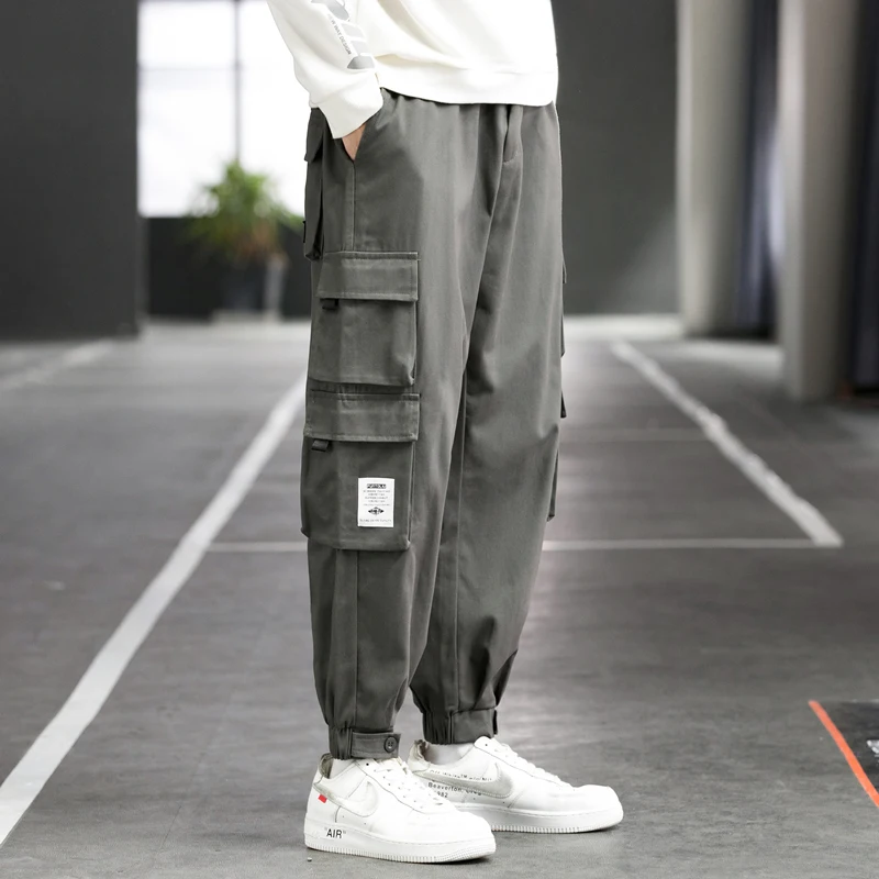 Mens Harem Joggers Cargo Pants Streetwear Hip Hop Oversized Sweatpants Male Harajuku Trousers 5Xl Side Pockets