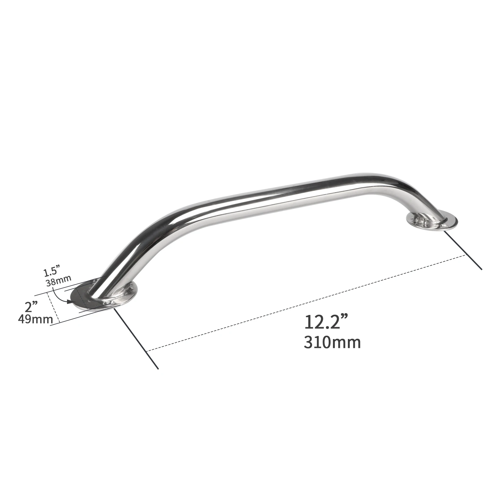 Boat Accessories Glass Door Handle Stainless Steel 12'' Boat Polished Boat Marine Grab Handle Handrail