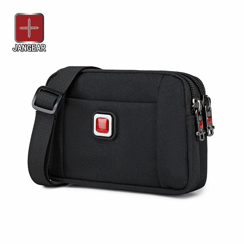 JANGEAR Mobile Phone Bag Coin Purse Horizontal Belt Waist Bag Sports Small Travel Shoulder Bag Male Waterproof Back Satchel