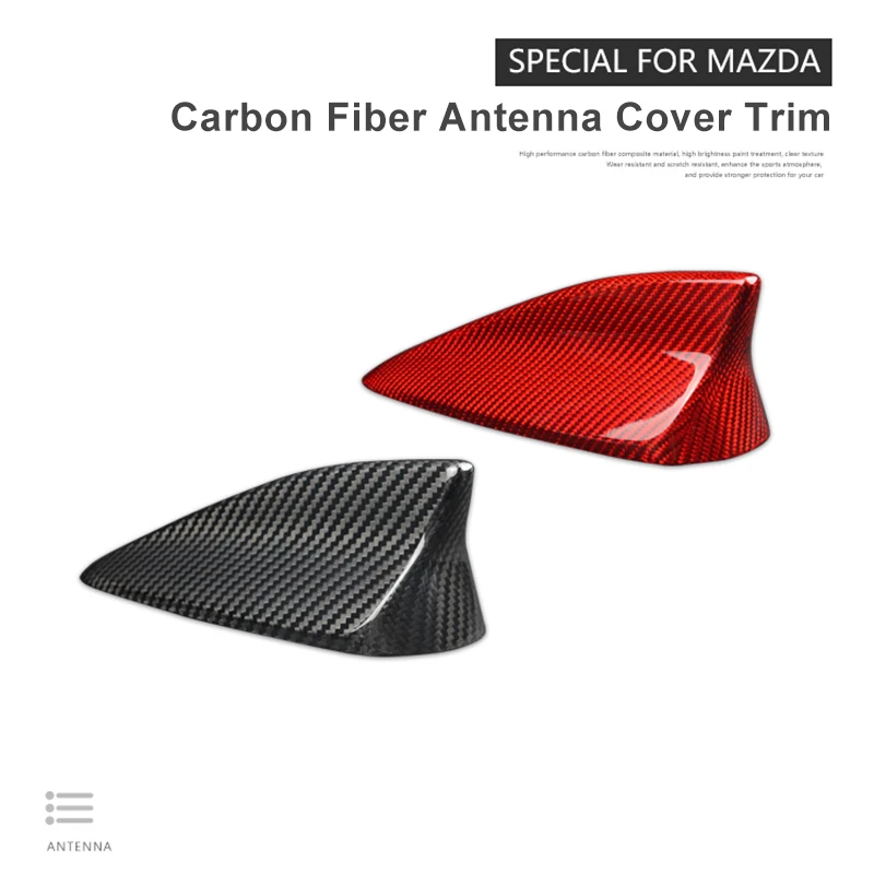 

Car Carbon Fiber Shark Fin Antenna Cover Trim for Mazda Alexa CX-3 4 5 8 Accessories Car Radio Signal Aerials Sticker Decoration