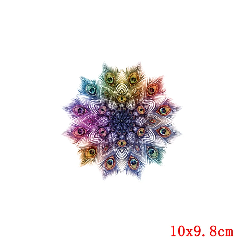 Mandala Flower Patches For Clothes Thermal Sticker Iron On Transfer For Clothing Heat Transfer Patch Iron On Transfer On Clothes