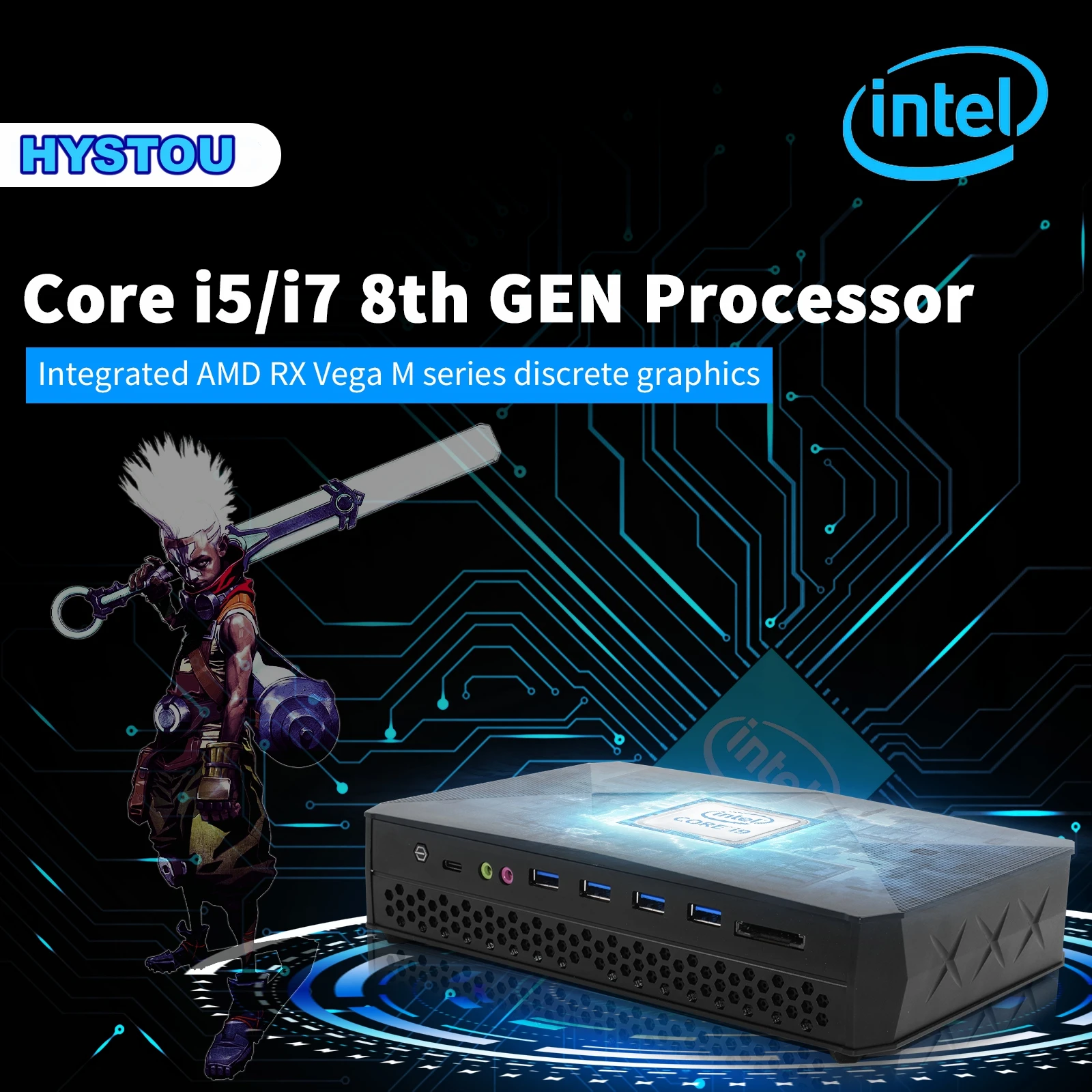 HYSTOU Intel i9 11900H Gaming PC Windows 11 Gamer PC 4 Displays RTX3060 12G DDR6 for Gaming Using