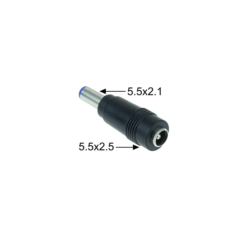 5.5mm x 2.1mm Male Plug to 5.5mm x 2.5mm Female Socket Jack DC Power Adapter Connector Tip Convertor