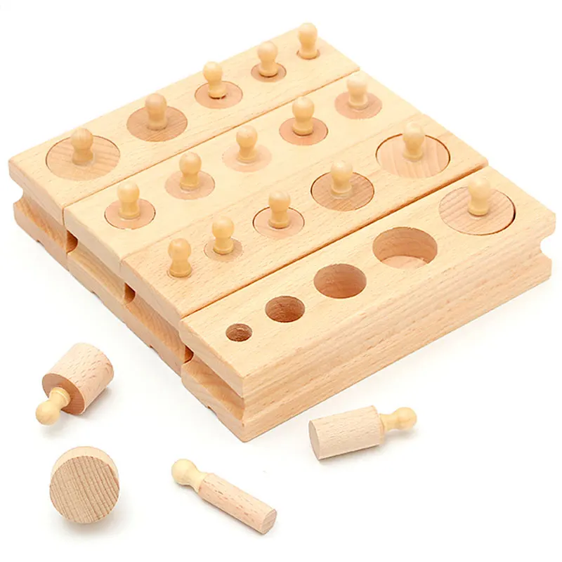 Giocattoli Montessori Sensoriale Cilindro Set In Età Prescolare Educativi di Apprendimento Giocattoli per I Bambini Giocattoli di Legno Montessori ME2344H