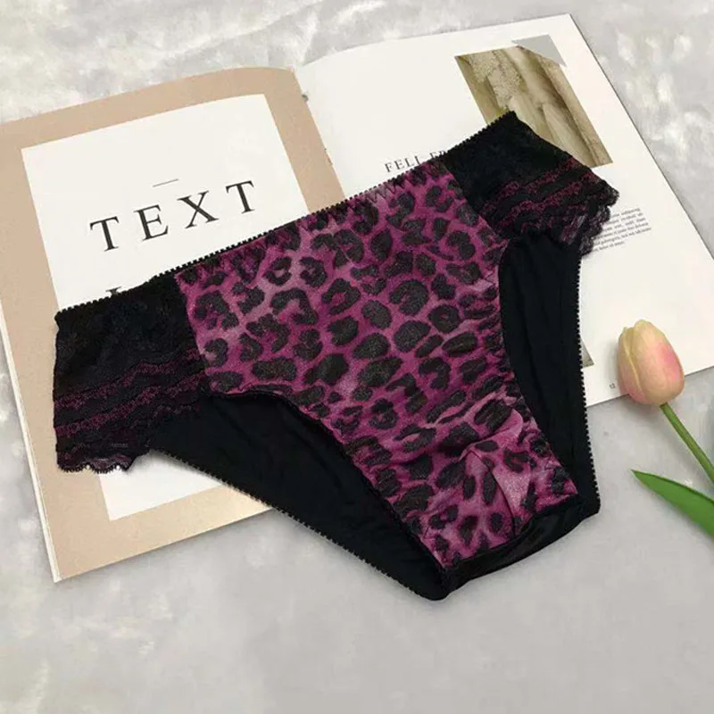 2020 Men\'s sexy panties stretch silky leopard print sex appeal men\'s lace briefs men briefs underwear men underwear