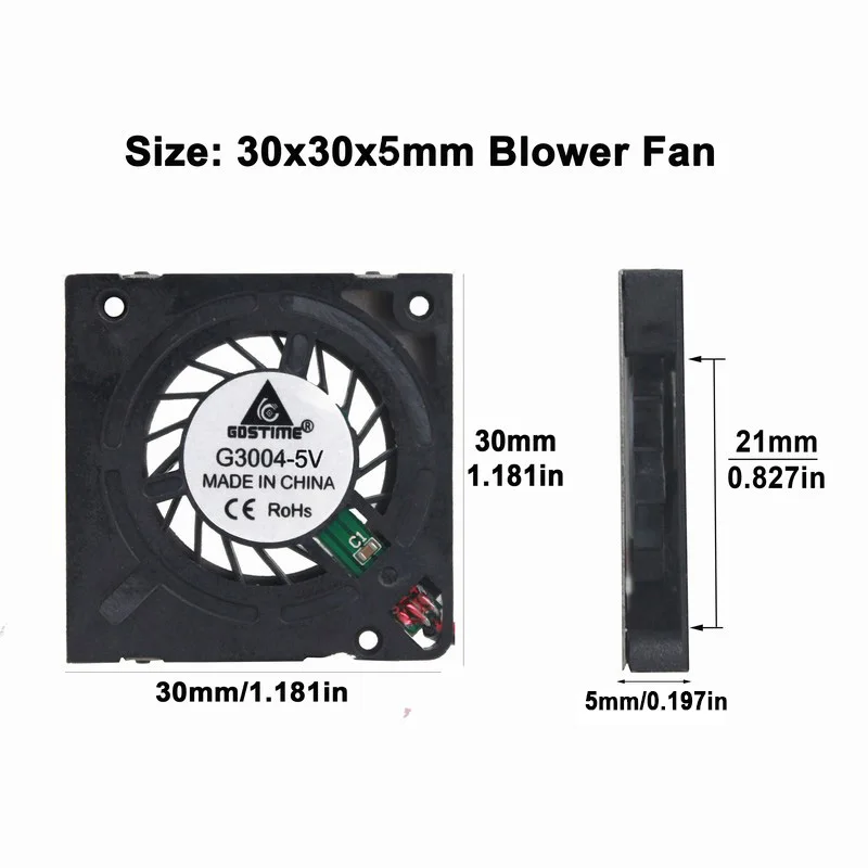 New 3004 30mm Blower 5V 2Pin Hydraulic 30x30x5mm 3cm DC Cooling Fan For 3D Printer Mini Projector CoolerFan