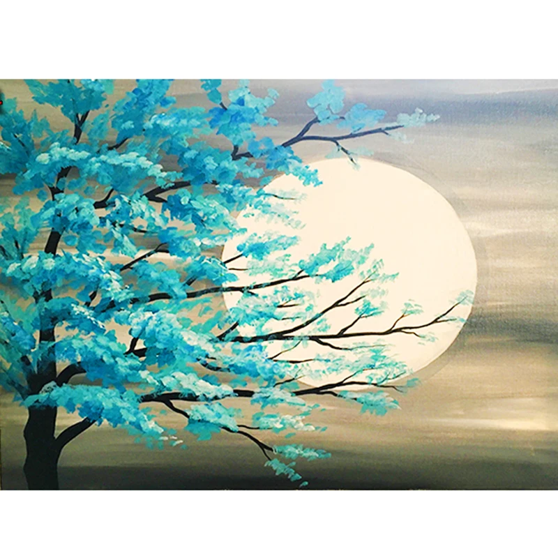 

Moon Scenery big tree Diamond Painting Home Decoration Full Drill Square Embroidery 5 D round Rhinestone Picture Handcraft Kit