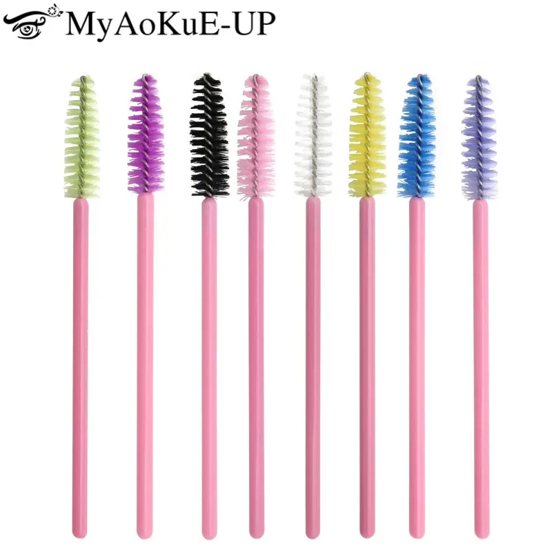 Brosse à cils de poulet, peigne pour les yeux, baguettes de mascara, applicateur de cils, microbrosse, fournitures d'extension de cils, outil de maquillage, 50 pièces