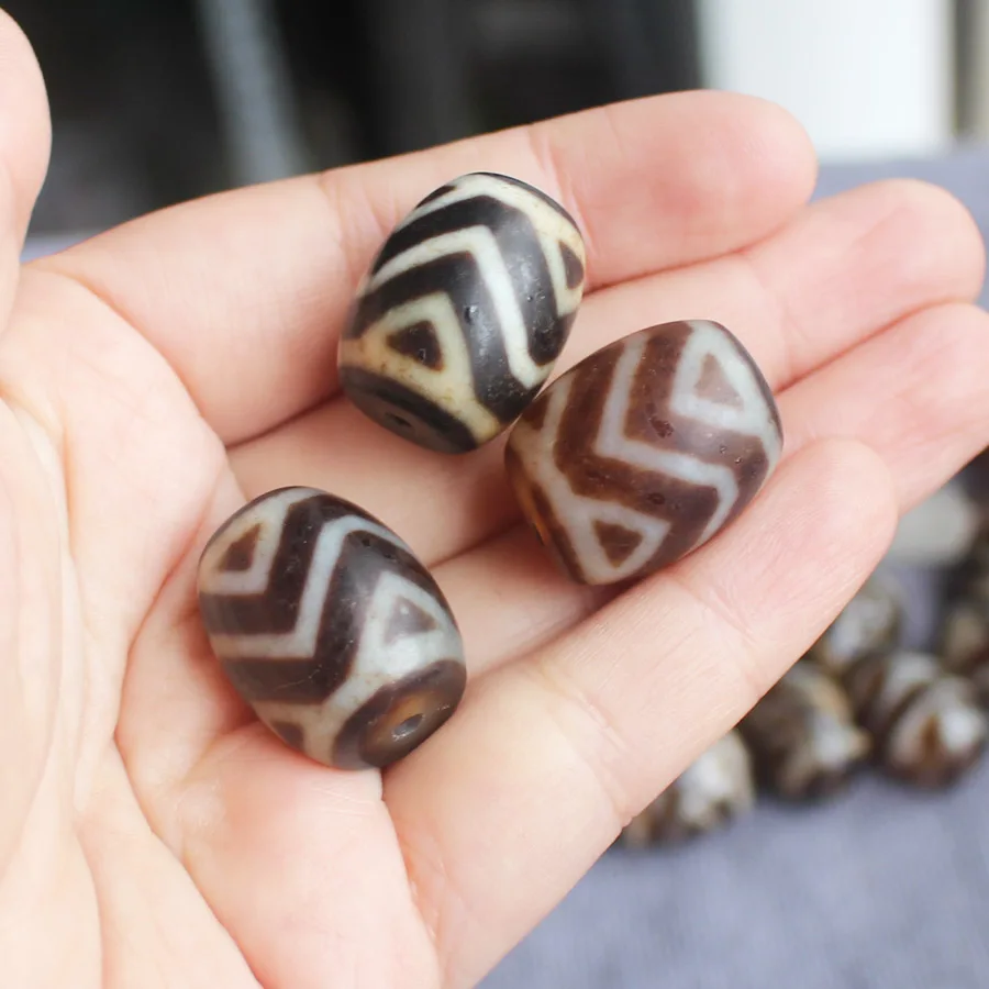 1pcs , 15-22mm, ,Tibet Dzi Agates Drum shape Beads , Many Patterns , Jewelry Making Beads