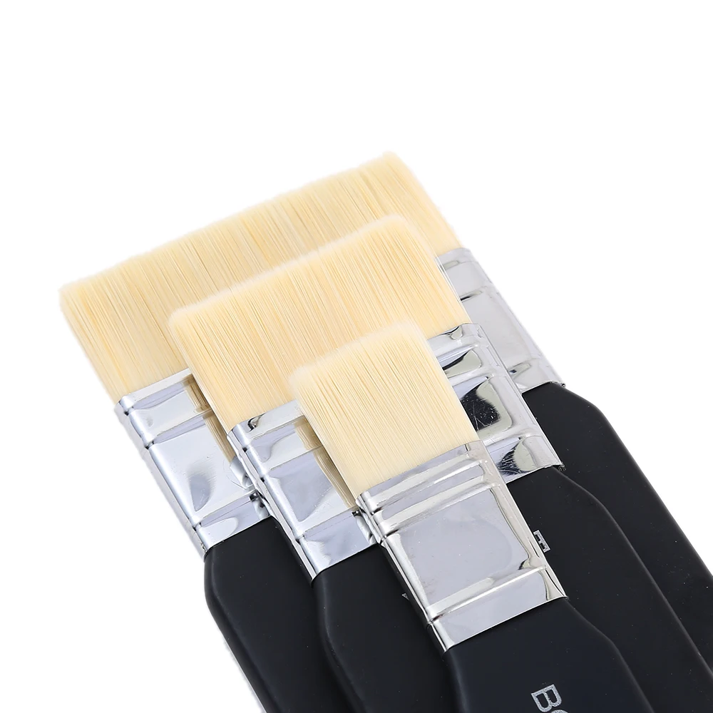 1pc Flat Head Scrubbing Painting Brush Acrylic Painting Brush Oil Paint Wall Painting Brush Art Supplies