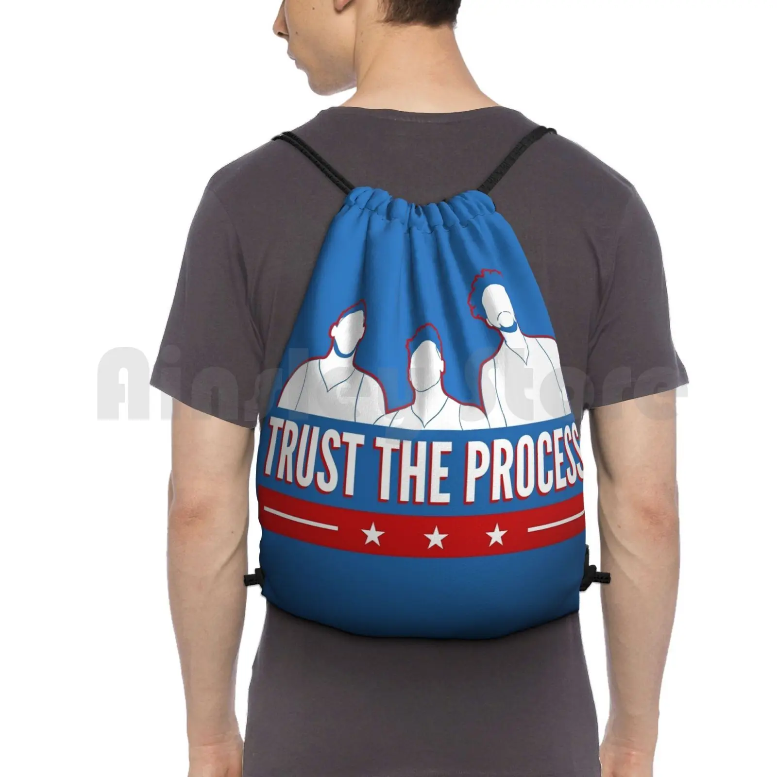 Trust The Process Backpack Drawstring Bags Gym Bag Waterproof Joel Embiid Joel Embiid Ben Simmons Simmons Basketball