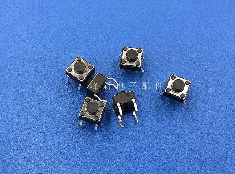 50pcs Small mini micro 6.2*6.2*5 in-line 4-pin switch, touch switch button, micro push button switch