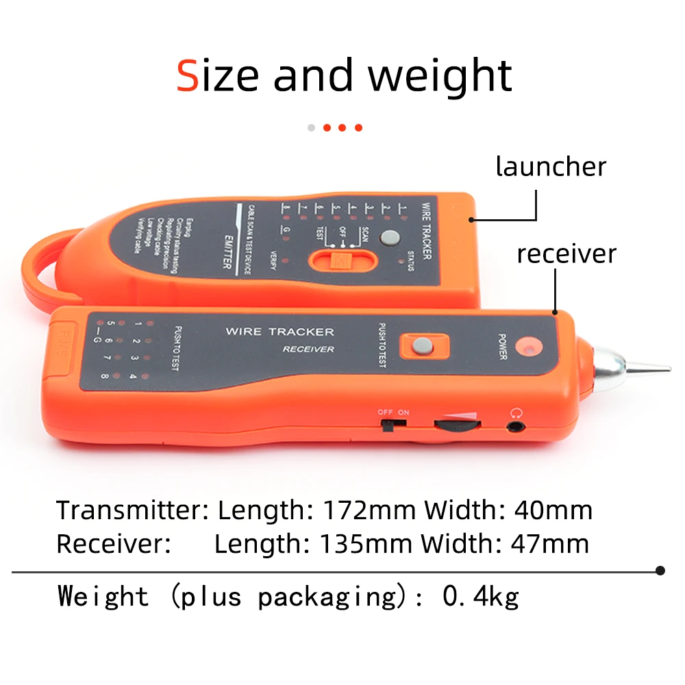 KELUSHI-LAN Network Cable Tester, Wire Tracker, Line Finder, Telefone Tracer, XQ-350, UTP, STP, Cat5, Cat6, RJ45, RJ11