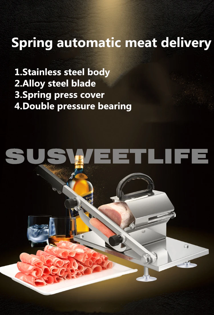 Meat slicer Slicer Sliced meat cutting machine  slicer Automatic meat delivery Desktop Easy-cut frozen beef and mutton