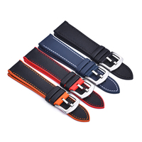 For Breitling Citizen Tissot Omega Strap 20mm 22mm 24mm Nylon Fluoro Rubber Watchband soft FKM Bracelet Men Watch Strap Black