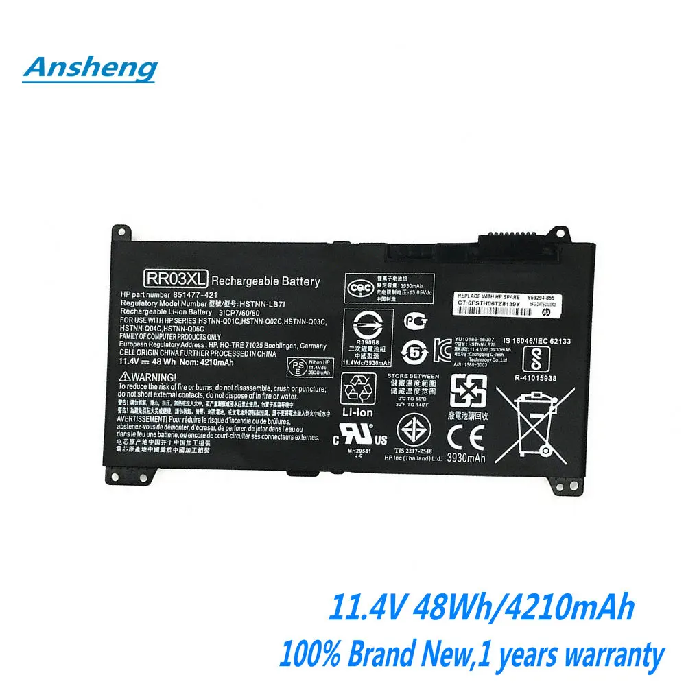 

NEW RR03XL Laptop Battery For HP ProBook 430 440 450 455 470 G4 Series HSTNN-LB7I HSTNN-PB6W HSTNN-UB7C HTTNN-Q01C Q02C