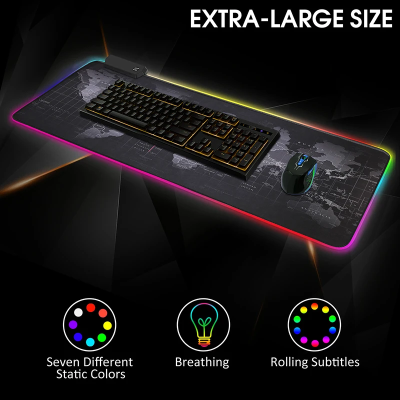 RGB Gaming Mat Mouse Pad XXL Gamer Large Desk Mat Backlit Mousepad Big Surface For The Mouse Carpet Computer Keyboard Mause Ped