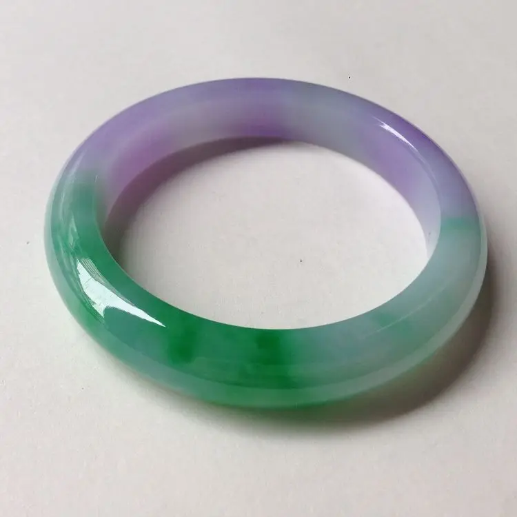 2022 jewelry natural Burmese jade light purple Emerald Bracelet 54-62mm bracelet elegant princess bracelet best gift