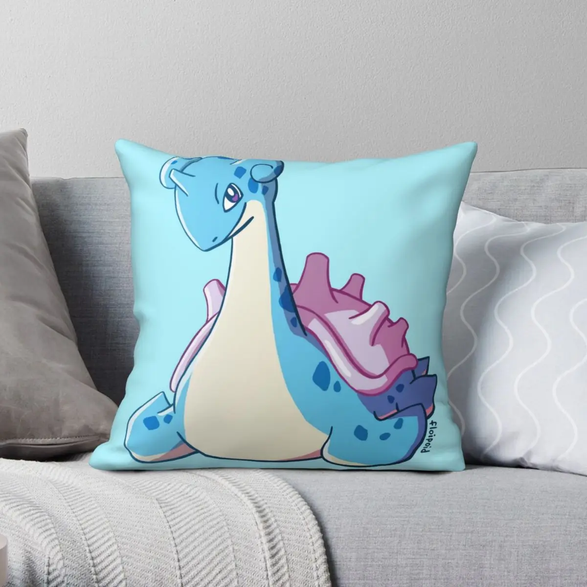 

Квадратный чехол Lapras из полиэстера и льна, вельветовый креативный декоративный чехол на застежке-молнии для диванной подушки