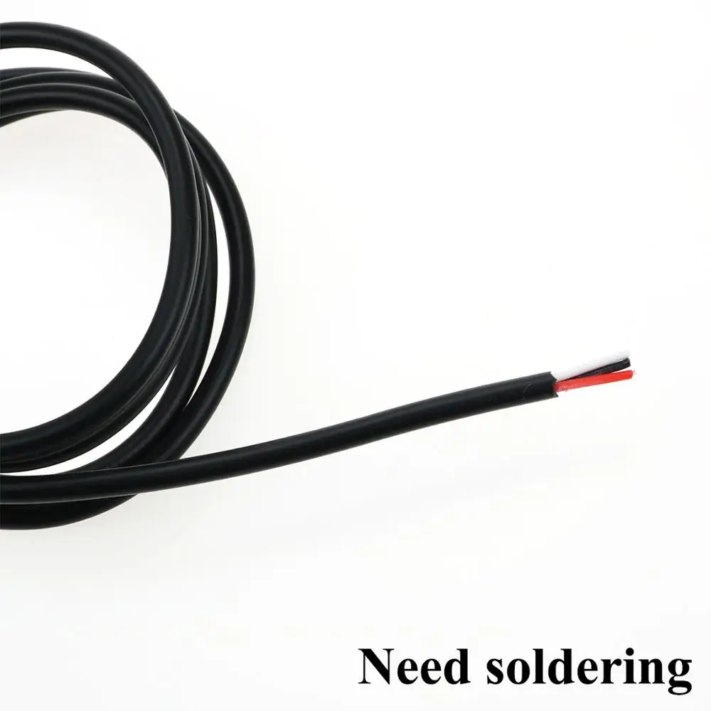 YuXi 3.5mm 3 Pole 90 degree Bending Jack DIY Earphone Audio Cable Headphone Repair Replacement Cord 50cm 95cm