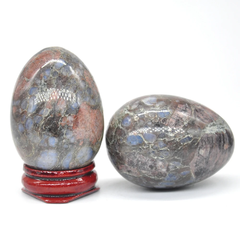 35x49mm Rhyolite Egg Shaped Stone Healing Natural Crystal Massage Minerale Gemstone Spiritual Decoration Collection