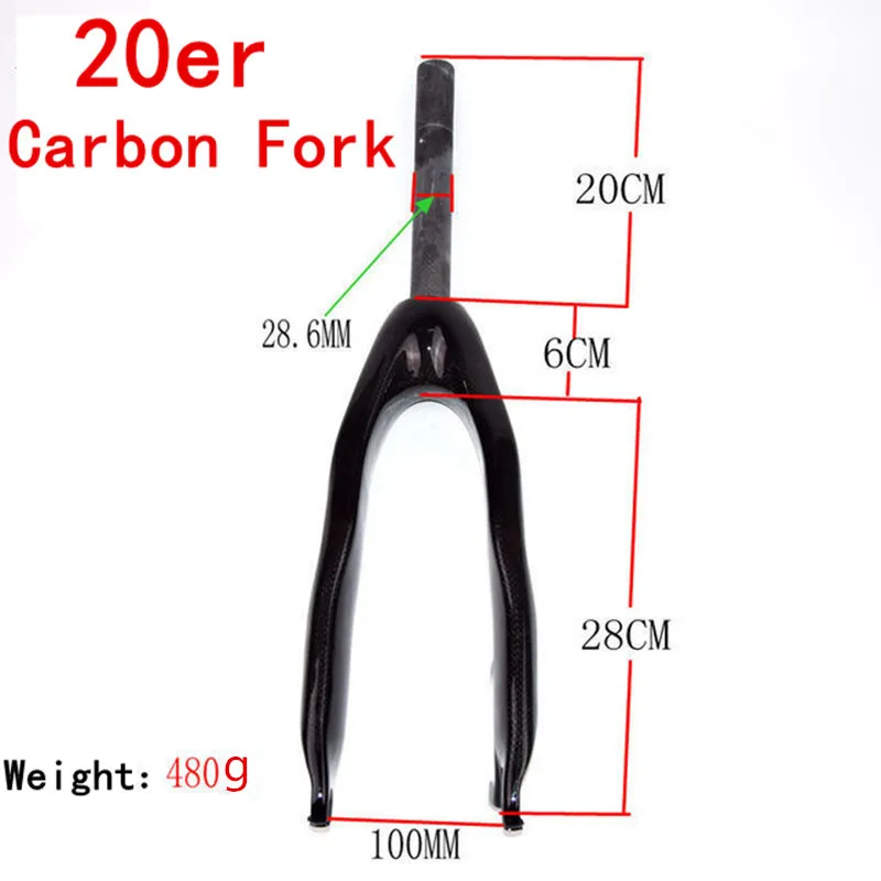 20/24er Full Carbon Fiber Mountain Bike Fork Hard Forks Fit Disc Brake Matte 1-1/8 28.6mm Carbon Forks