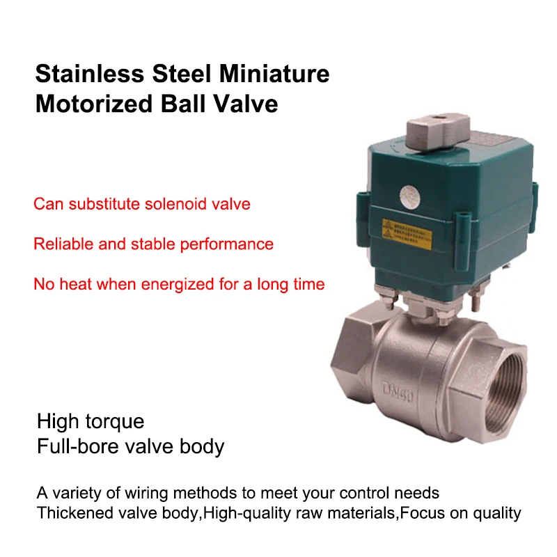 

Motorized Ball Valve Stainless Steel DN15-50 Full Bore High Torque Ball Valve 2/3 Wire Electric Actuator With Manual Switch 220V