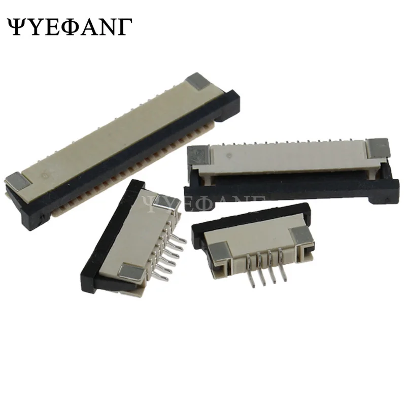 5Pcs 1.0mm Pitch FPC FFC Connector Socket Bottom Contact SMD 4/6/8/10/12/14/16/20/22/24/30 Pin Flat Flexible Cable Connector