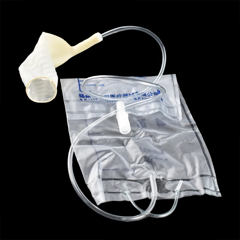 5P Medical Latex Sleeve Type Urine Bag Male Drainage Catheter Bag 1000ML Urine Collector Bag Urinal Pee Holder Bed Incontinence