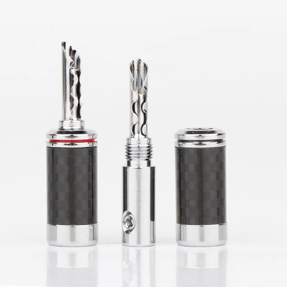 كابل مكبر صوت من ألياف الكربون BAF ، قابس موزي مغلق ، محطة مكبر صوت مطلية بالروديوم الذهبي ، موصل طرفي