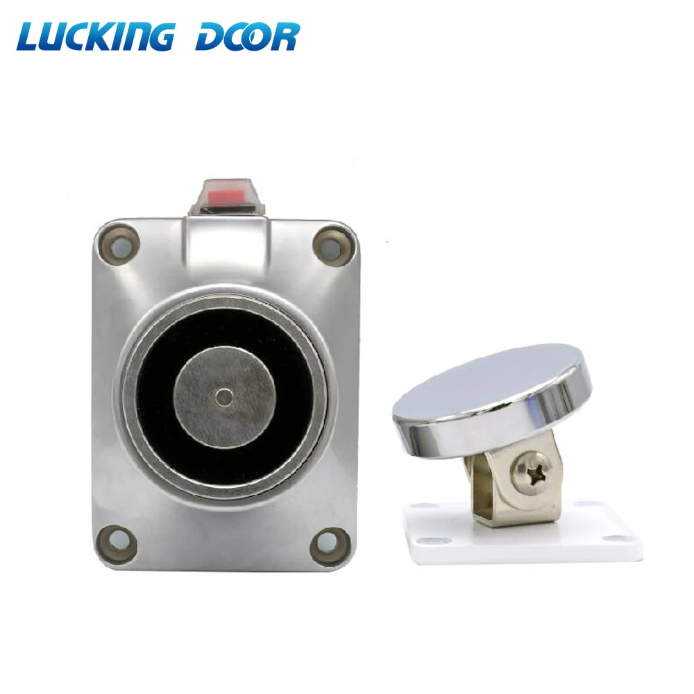 12/24V 60kg/120Lbs  Wall Mount Door Stopper Power To Lock Electromagnetic Holding Force Magnetic For interior doors