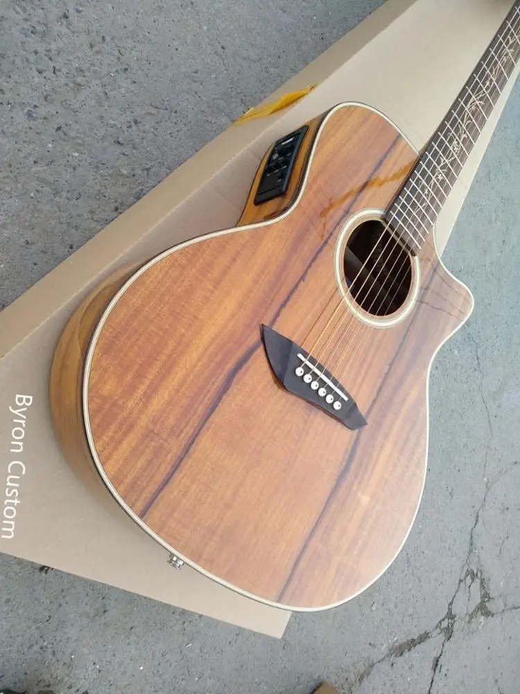 koa wood cutaway acoustic electric guitar professional custom acoustic guitars can ship from US UK