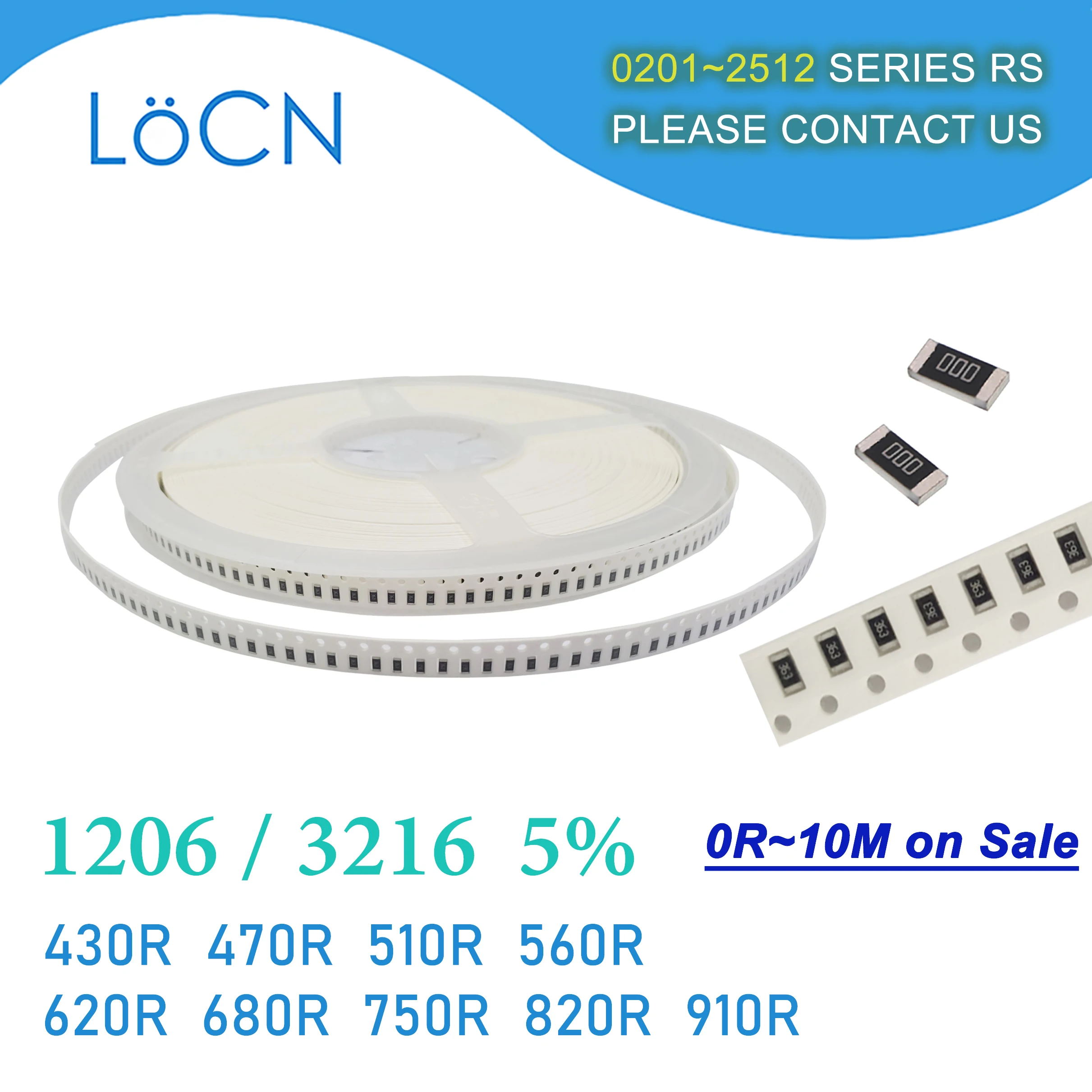 1206 J 5% 5000pcs 430R 470R 510R 560R 620R 680R 750R 820R 910R OHM 3216 SMD resistor LoCNService 431 471 511 561 621 681 751