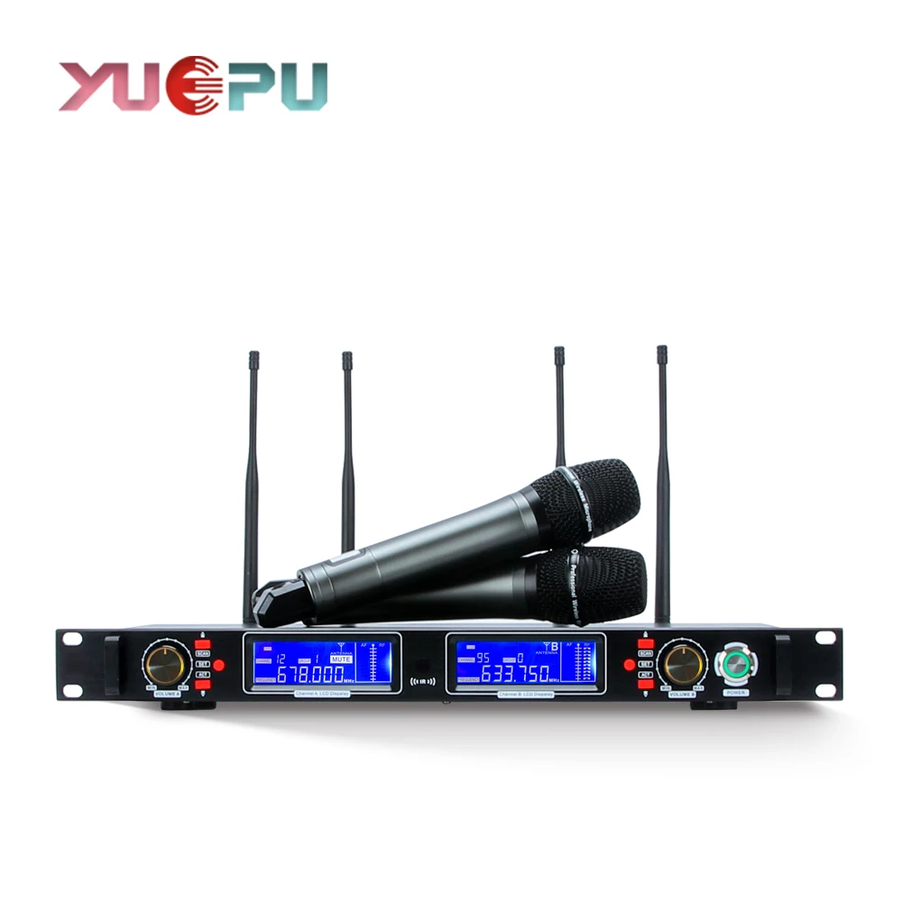 

Long Receiving Range! YUEPU RU-S16 True Diversity Professional Microphone Wireless System 4 Antennas Strong Signal for Stage