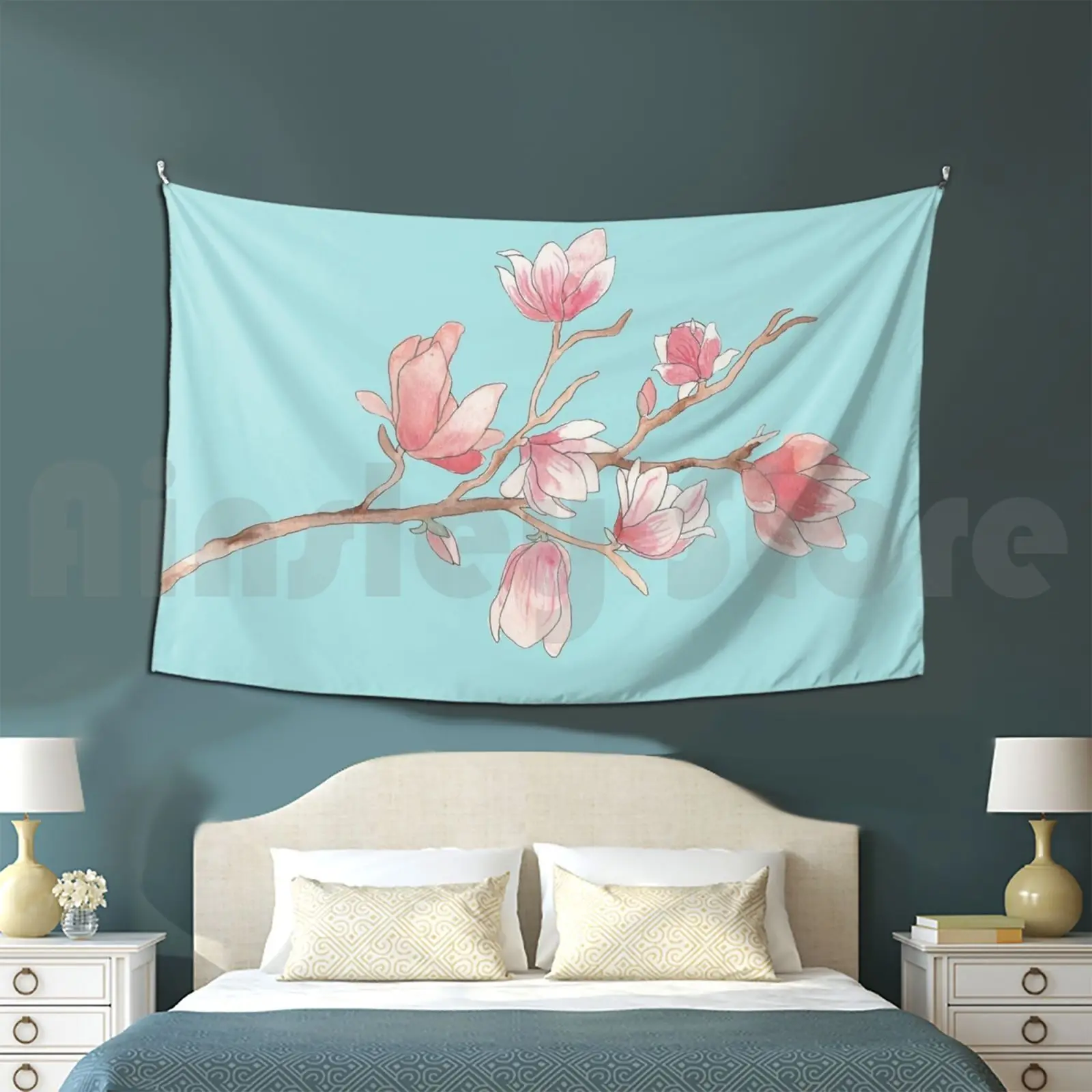 Tapestry Watercolour Magnolia 2453 Watercolour Watercolor Magnolia Floral Tree Blossom Flowers