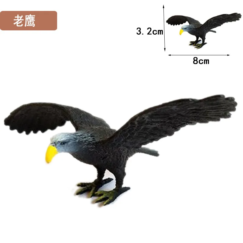 Home Decor Beeldjes Miniaturen Pvc Plastic Gesimuleerde Rubber Vliegende Vogel Zwaan Gans Eagle Papegaai Pauw Uil Model Speelgoed