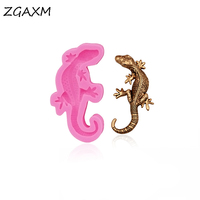 LM 220 earrings 3D lizard gecko shape design food-grade silicone mold Lizard Flexible with Resin Polymer  Clay Silicone Mold